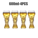 World Cup Trophy Beer Glasses – 600ml Football Fan Glassware | Set of 1, 2, or 4