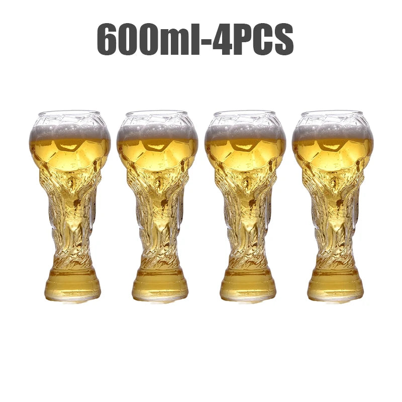 World Cup Trophy Beer Glasses – 600ml Football Fan Glassware | Set of 1, 2, or 4